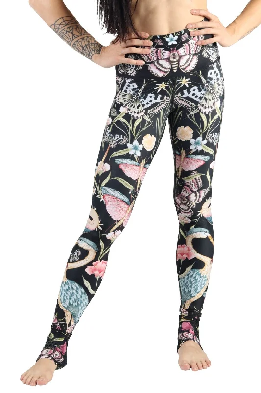 Yoga Pants for Strength Training -Pretty in Black Printed Yoga Legging