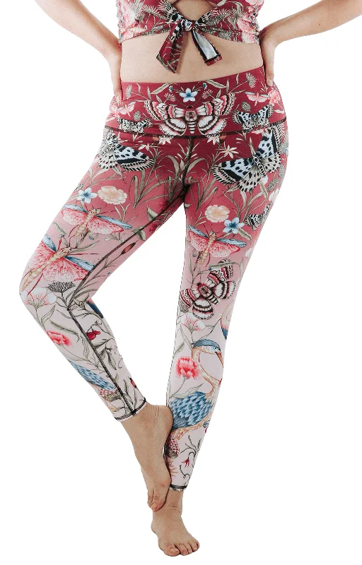 Plus Size Yoga Pants -Pretty in Pink Printed Yoga Leggings by Yoga Democracy