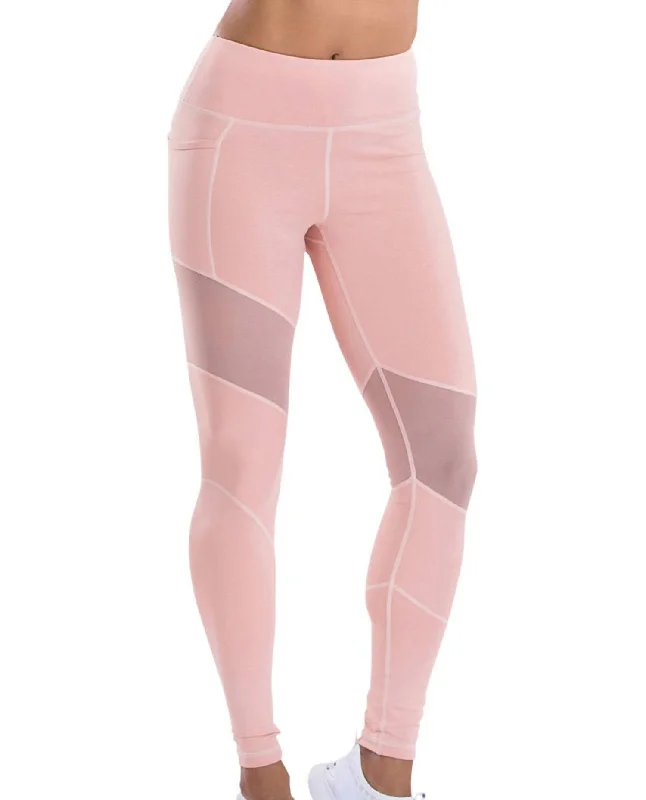 Yoga Shorts for Mobility and Comfort -Prima Mesh Panel Margoux Legging In Blush