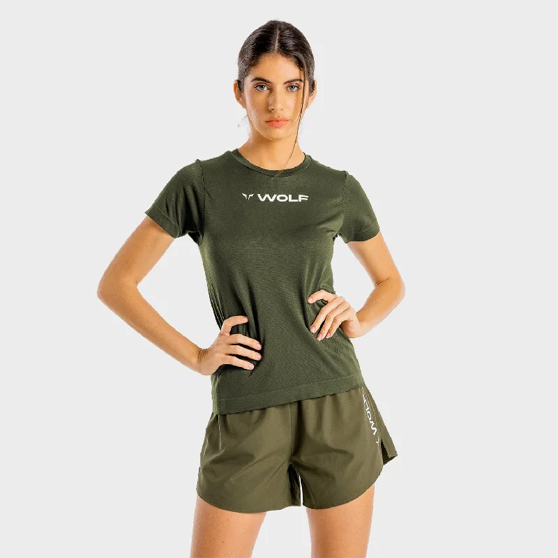 Yoga Tops with Full Coverage -Primal Tee - Khaki