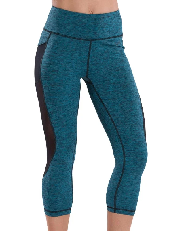 Soft Yoga Shorts for Total Comfort -Prime Mesh Roam Capri In Jade