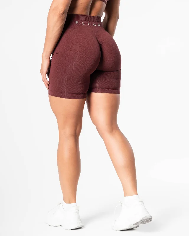 Yoga Shorts for Core Strength and Flexibility -Prime Scrunch Shorts - Burgundy