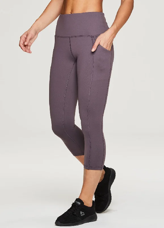 Stylish Black Yoga Pants -Prime X-Tech Power Capri with Pockets