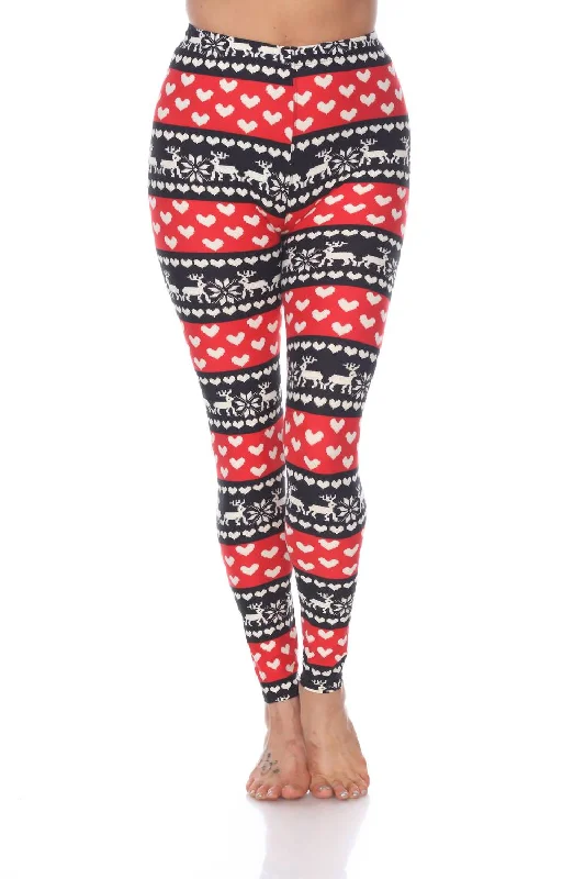 Yoga Shorts for Flexibility and Movement -Printed Leggings In Red / White