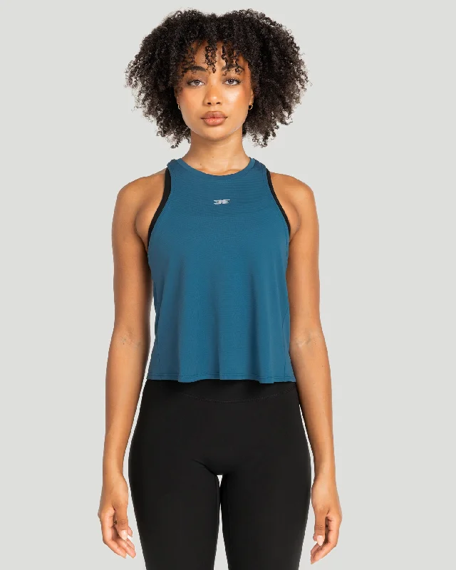 Yoga Tops for Balance and Flexibility -ProLite Split Tank - Blue