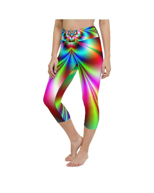 Lightweight Yoga Pants for Yoga -Psychedelic Neon Yoga Capris