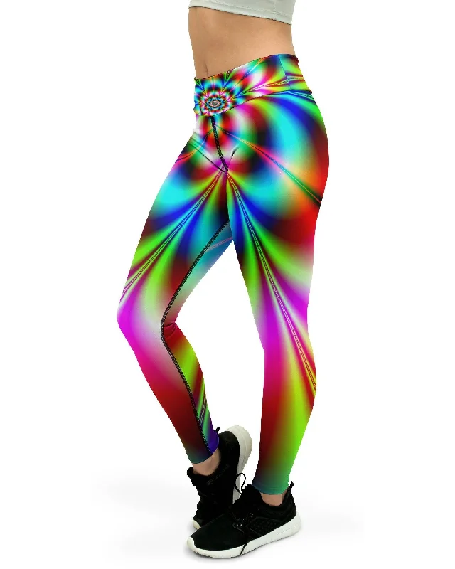 Yoga Pants for Stretch and Strength -Psychedelic Neon Yoga Pants
