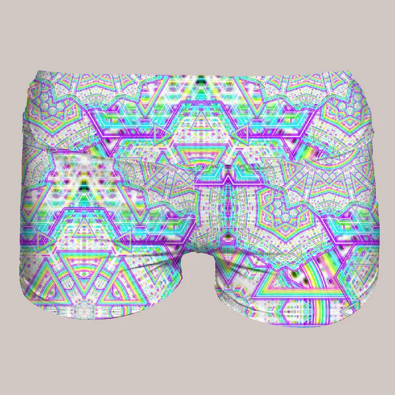 Yoga Shorts for Full Flexibility -Psychedelic Yoga Shorts (UV/RGB, Eco-Friendly) | ENON