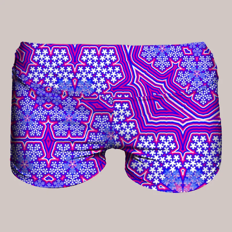 Yoga Shorts with Smooth Waist Fit -Psychedelic Yoga Shorts (UV/RGB, Eco-Friendly) | FRACTAL NATION Yoga Shorts with Smooth Waist Fit -Psychedelic Yoga Shorts (UV/RGB, Eco-Friendly) | FRACTAL NATION