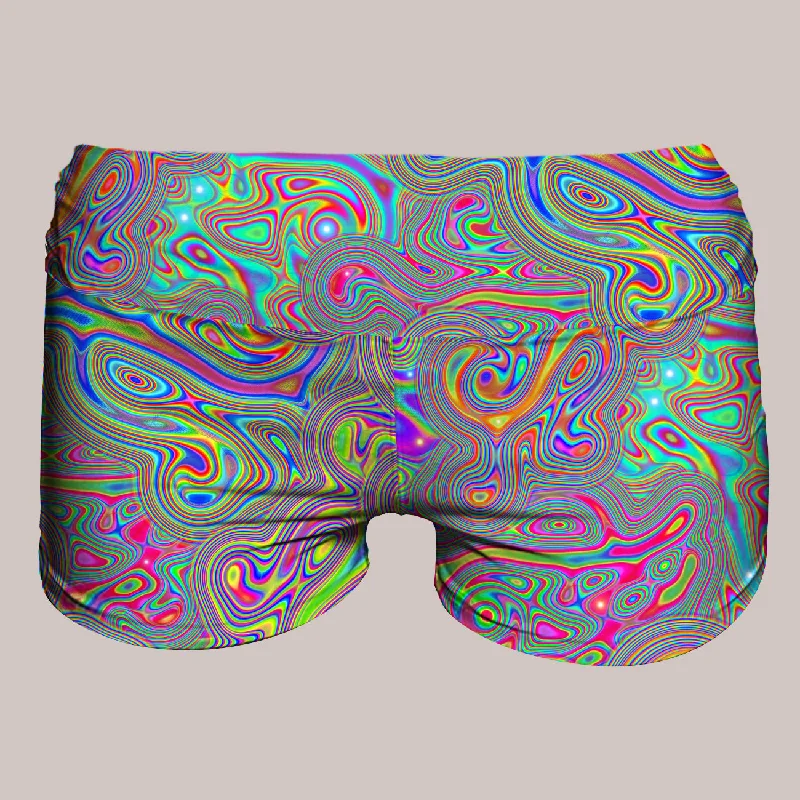 Yoga Shorts for Toning and Sculpting -Psychedelic Yoga Shorts (UV/RGB, Eco-Friendly) | LIQUISYRGIC Yoga Shorts for Toning and Sculpting -Psychedelic Yoga Shorts (UV/RGB, Eco-Friendly) | LIQUISYRGIC