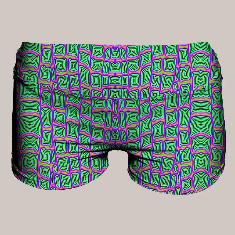 Yoga Shorts for Poses and Comfort -Psychedelic Yoga Shorts (UV/RGB, Eco-Friendly) | REPTILIAN Yoga Shorts for Poses and Comfort -Psychedelic Yoga Shorts (UV/RGB, Eco-Friendly) | REPTILIAN