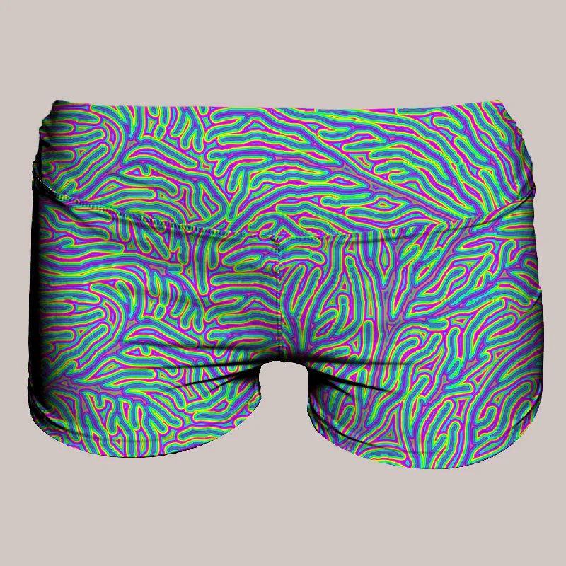 Women's Yoga Shorts for Increased Flexibility -Psychedelic Yoga Shorts (UV/RGB, Eco-Friendly) | ROOTS Women's Yoga Shorts for Increased Flexibility -Psychedelic Yoga Shorts (UV/RGB, Eco-Friendly) | ROOTS