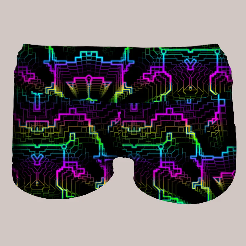Lightweight Yoga Shorts for Daily Yoga -Psychedelic Yoga Shorts (UV/RGB, Eco-Friendly) | TECHNO SHAMANIC RGB Lightweight Yoga Shorts for Daily Yoga -Psychedelic Yoga Shorts (UV/RGB, Eco-Friendly) | TECHNO SHAMANIC RGB