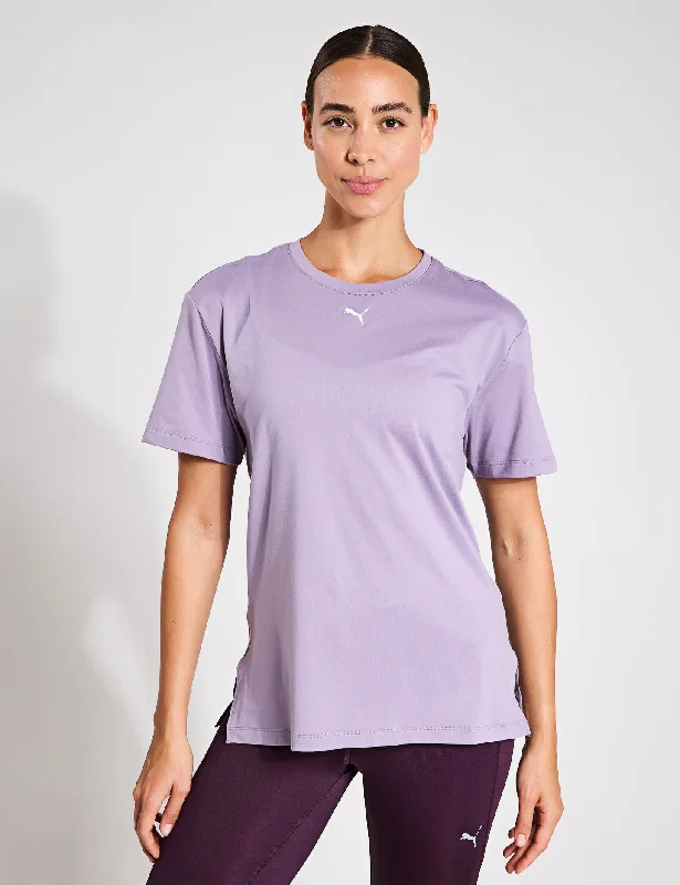 Comfortable Yoga Tops for High-Intensity Workouts -Cloudspun Tee - Pale Plum