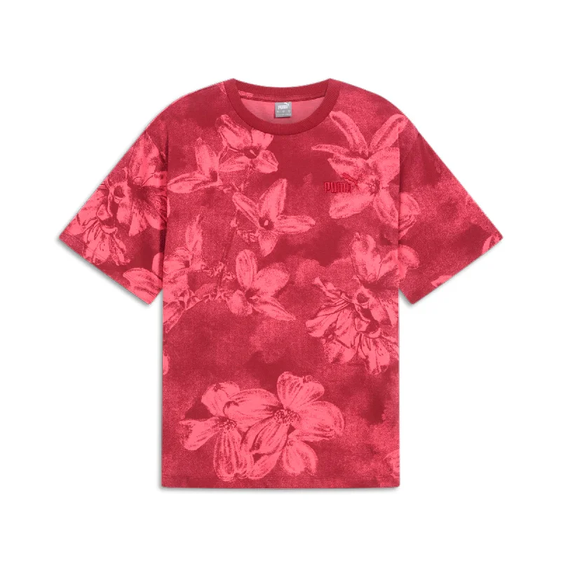 Comfortable Yoga Tops for All-Season Wear -PUMA Women's ESS+ Floral AOP Tee