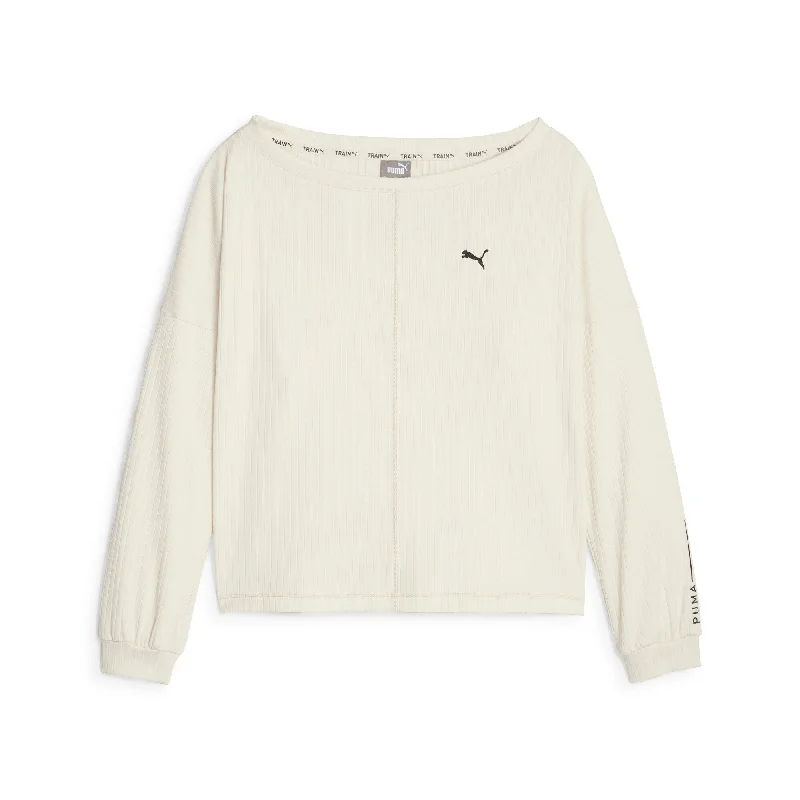 High-Cut Yoga Tops for More Coverage -PUMA Women's STUDIO UNWIND Long Sleeve Training Tee High-Cut Yoga Tops for More Coverage -PUMA Women's STUDIO UNWIND Long Sleeve Training Tee