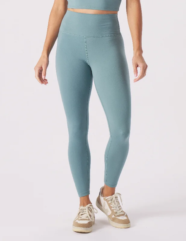 Women's Yoga Pants for Enhanced Flexibility -High Waist Pure 7/8 Legging: Lagoon
