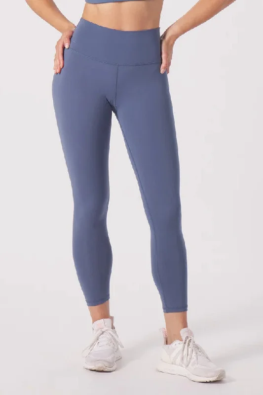Yoga Shorts with Breathable Fabric -Pure 7/8 Leggings - Washed Blue