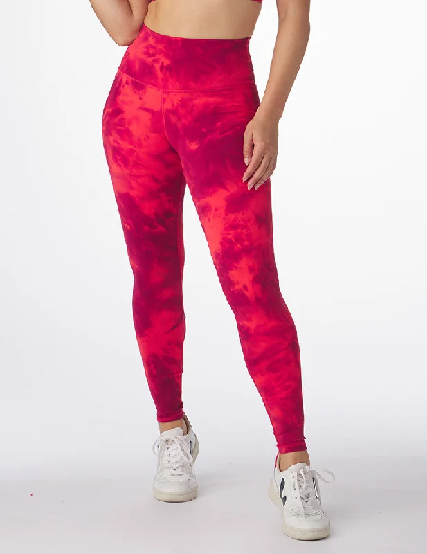 Soft and Flexible Yoga Pants -High Waist Pure Legging: Cherry Tie-Dye