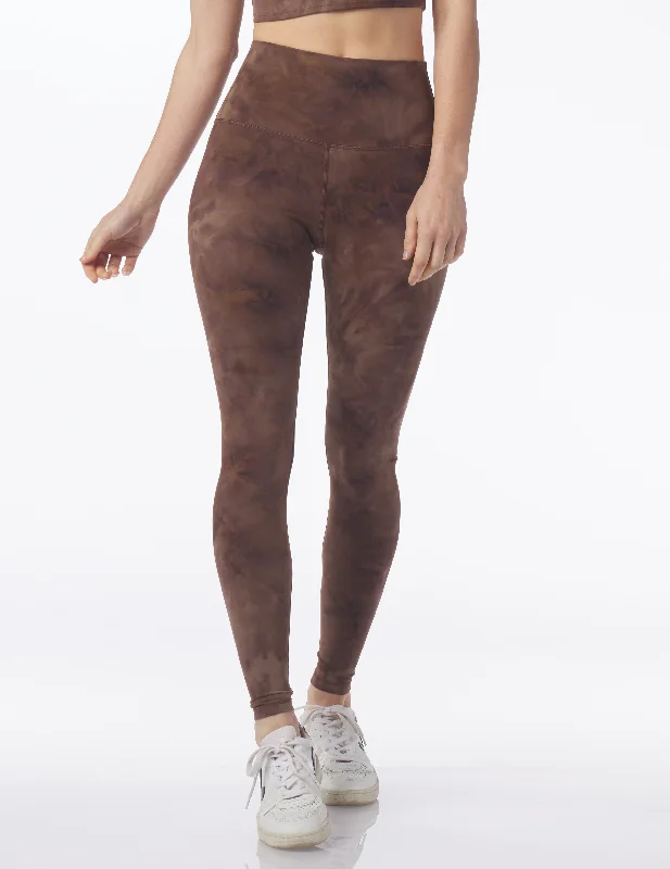 Black Yoga Pants -High Waist Pure Legging: Espresso Stone Dye