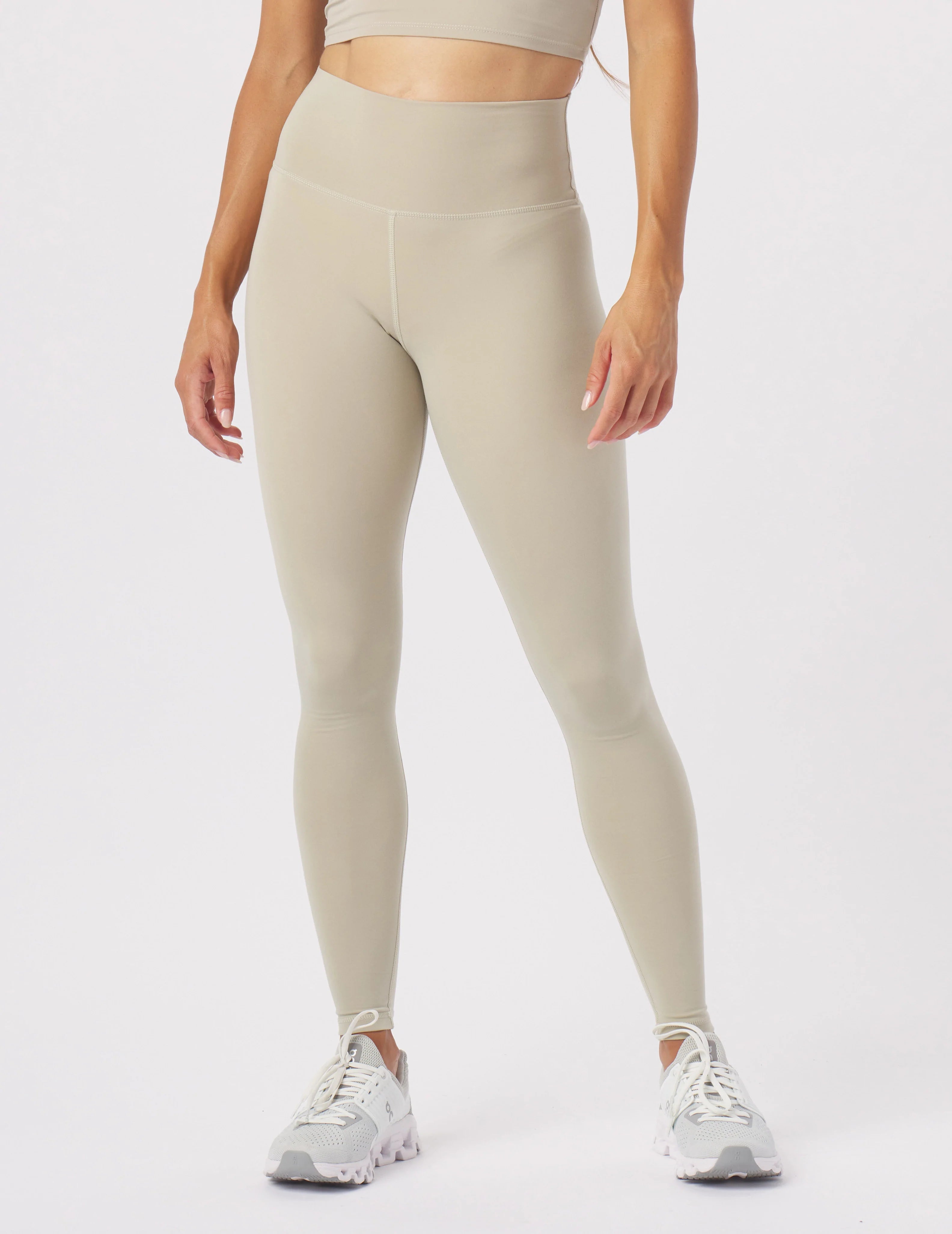 Yoga Pants for Running -High Waist Pure Legging: Linen