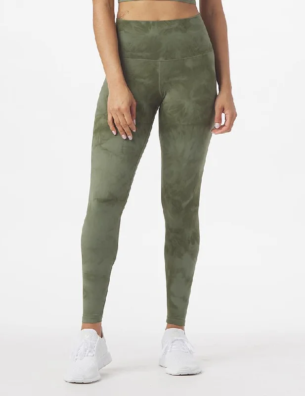 Stretchable Yoga Pants for All Practices -High Waist Pure Legging: Moss Tie Dye
