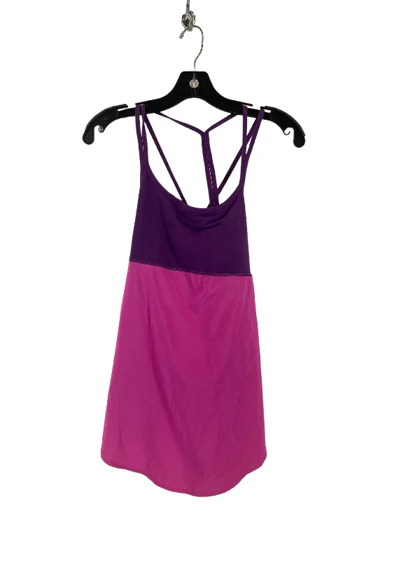 High-Cut Yoga Tops for More Coverage -Purple Athletic Tank Top Lucy, Size M