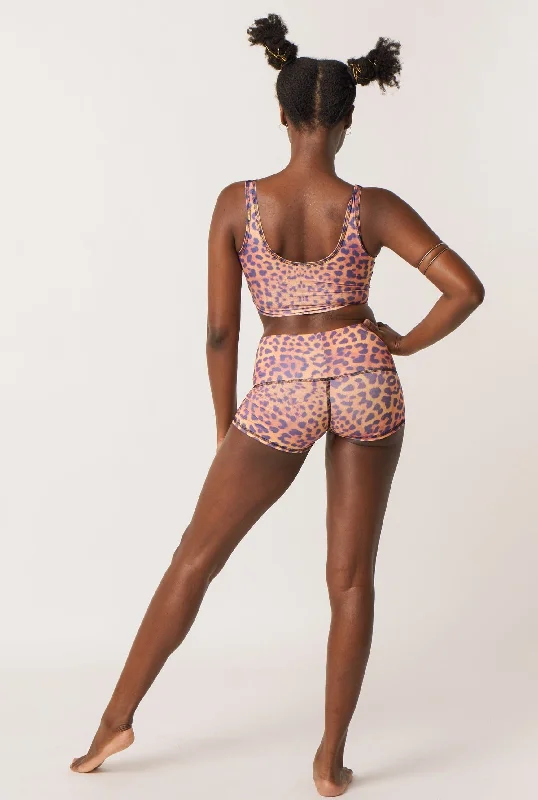 Soft Yoga Shorts for Studio Practice -Teeki Purple Awakening Sun Short