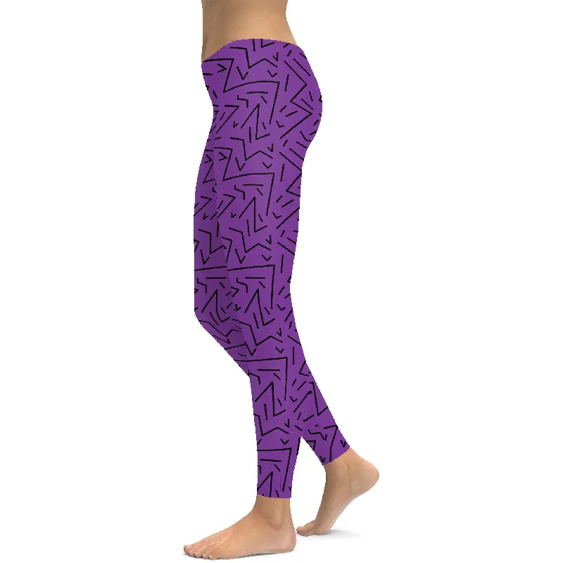 Ultra Soft Yoga Pants -Purple Black Line Leggings