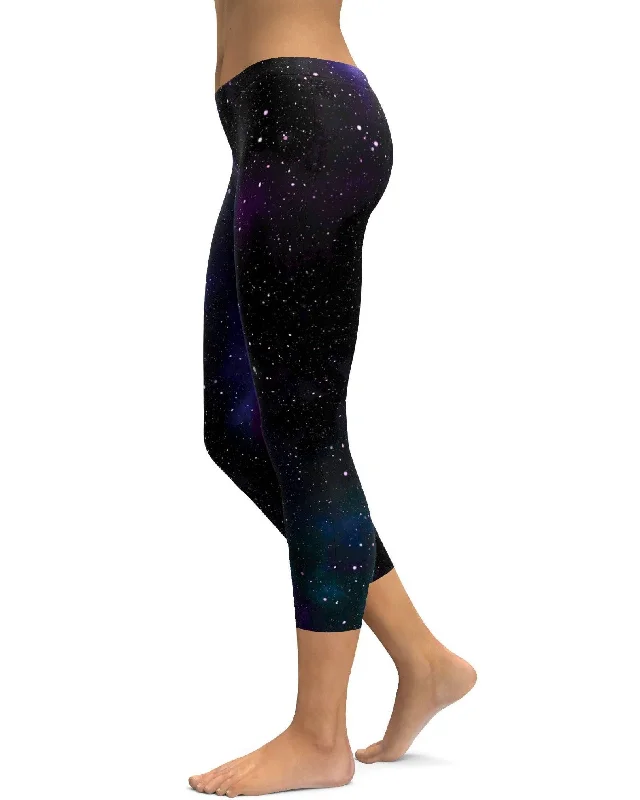 Full-Length Yoga Pants -Purple Galaxy Capris