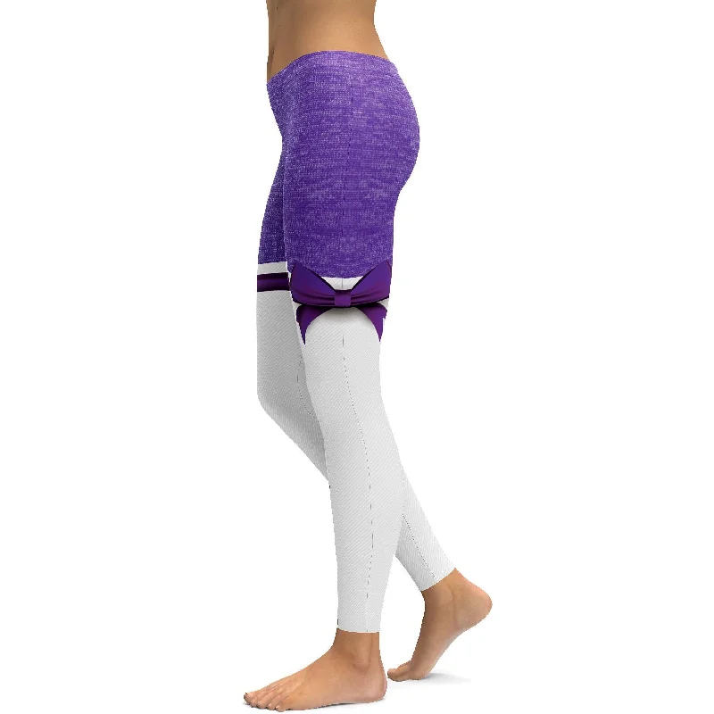 Best Performance Yoga Pants -Purple Heathered Thigh High Bow Leggings