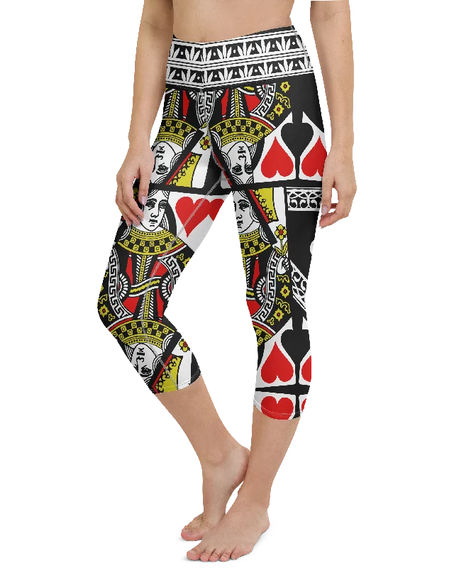 Yoga Pants for Stretch and Flexibility -Queen of Hearts Yoga Capris