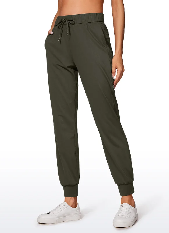 Yoga Shorts for Outdoor Workouts -Stretch Drawstring Jogger with Pockets 27''