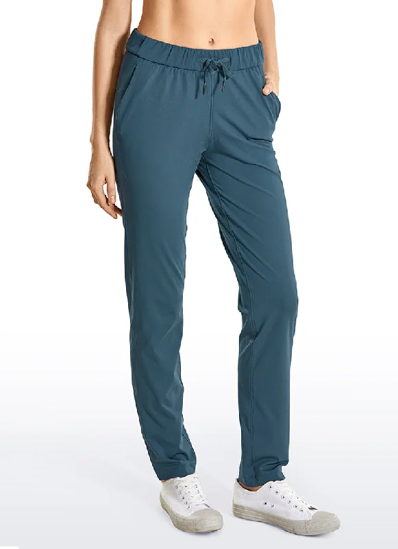 Yoga Shorts for Comfort and Style -Stretch Drawstring Long Pants with Pockets 31''