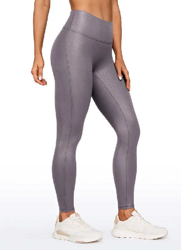 Yoga Pants for Strength and Flexibility Training -Butterluxe Matte Faux Leather No Front Seam Leggings 28''