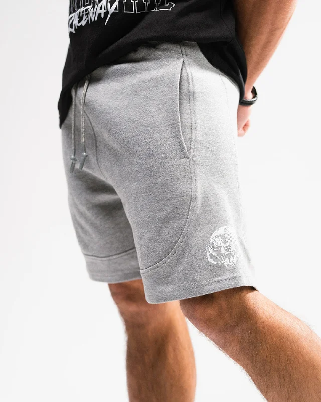 Breathable Yoga Shorts for Summer Workouts -RACE BEAR SWEATSHORTS - GREY