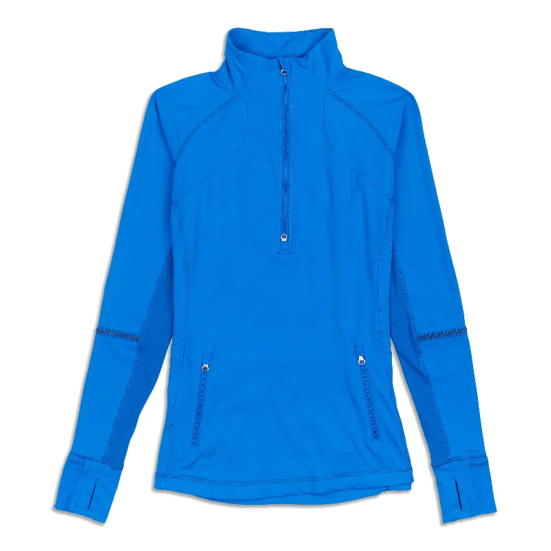 Yoga Tops for Flexibility and Strength Training -Race With Grace Zip Long Sleeve Shirt - Resale