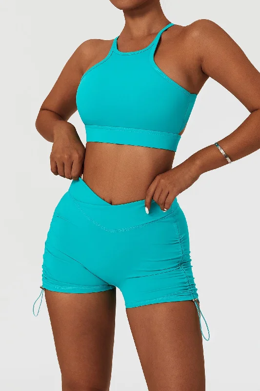 Keto Yoga Bars -Racer Front Cut Out Back Sports Bra