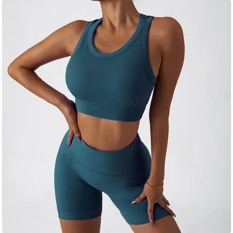 Premium Yoga Shorts for Flexibility Training -Ribbed Seamless Racer Short (6inches)