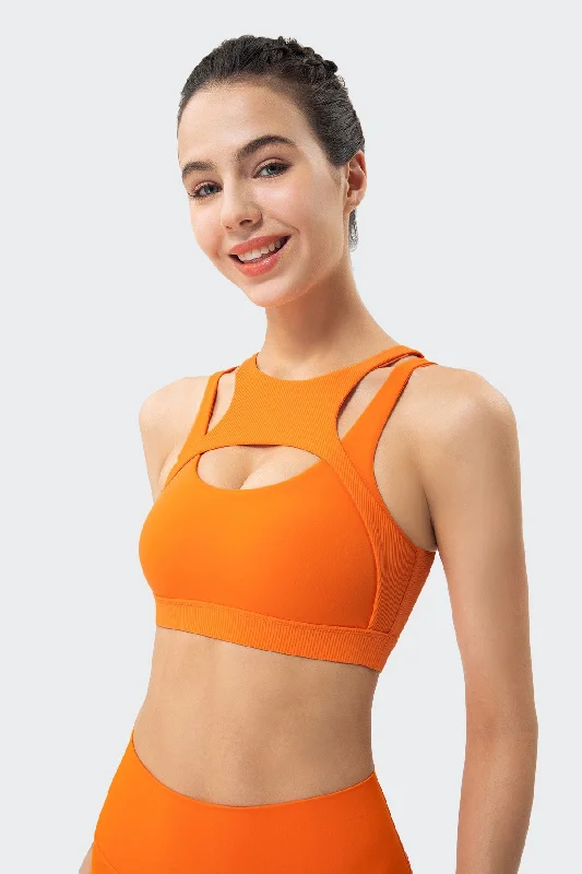 Yoga Bar for Protein and Prebiotics -Ribbed Racerback Sports Bra High Support