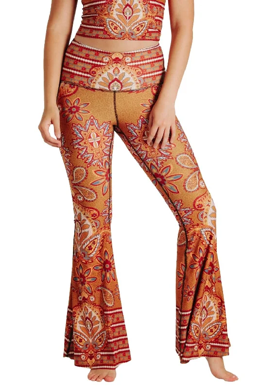 Comfortable Yoga Pants for Total Flexibility -Rad Paisley Printed Bell Bottoms