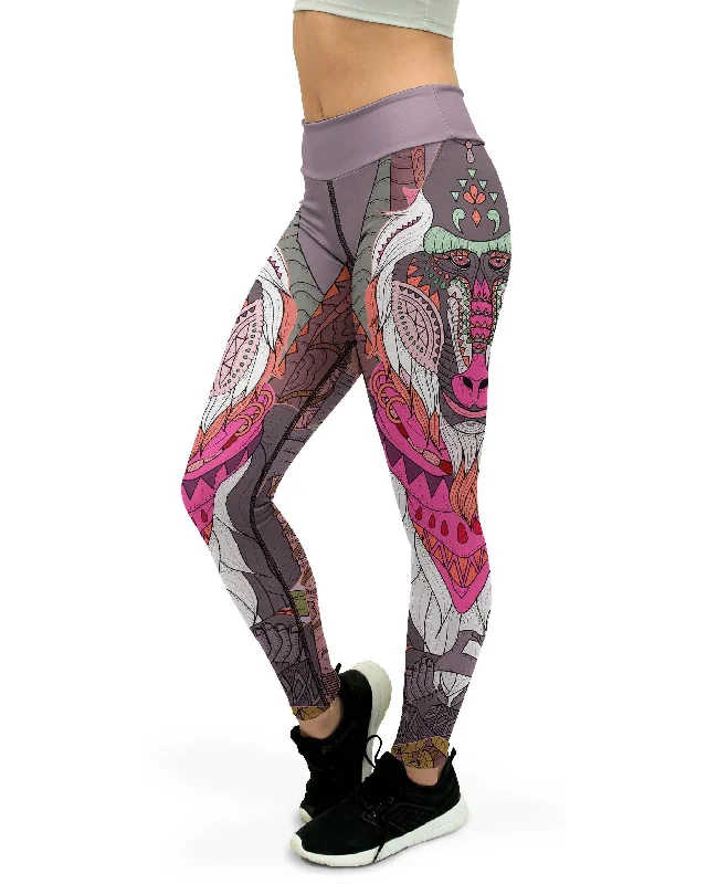 High-Waisted Yoga Pants for Comfort and Fit -Rafiki Inspired Wise Baboon Yoga Pants