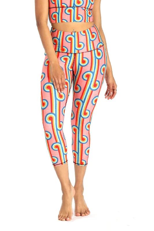 Yoga Pants for Deep Stretching -Rainbow Chaser Printed Yoga Crops