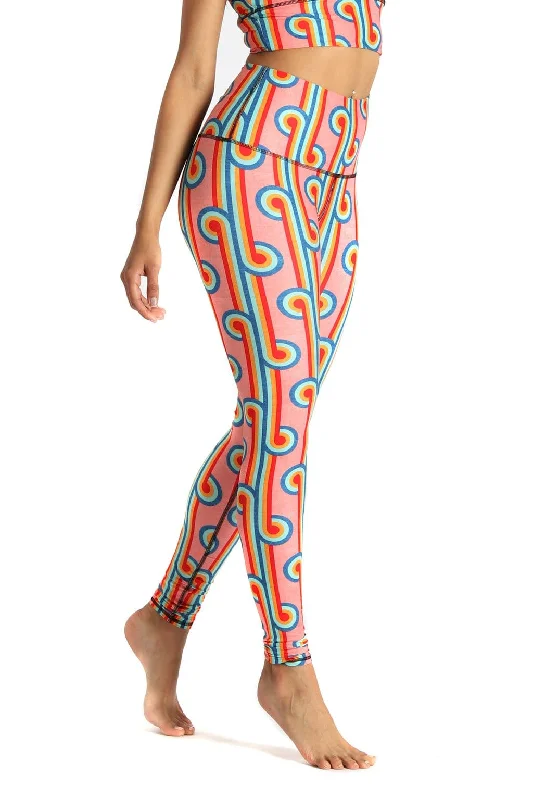 Performance Yoga Pants for Active Women -Rainbow Chaser Printed Yoga Leggings