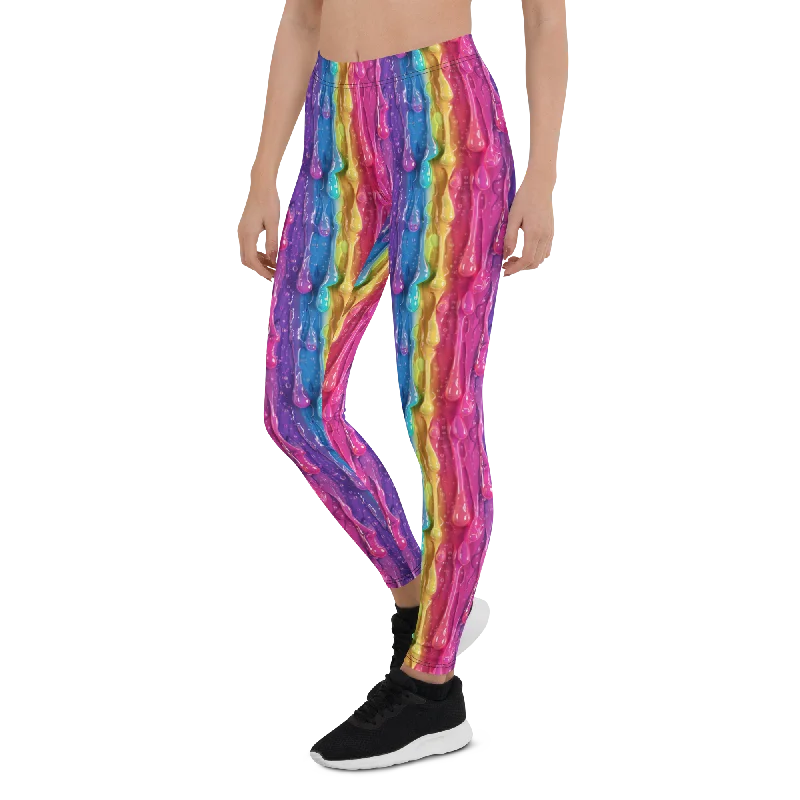 Black Yoga Pants -Rainbow Slime Leggings
