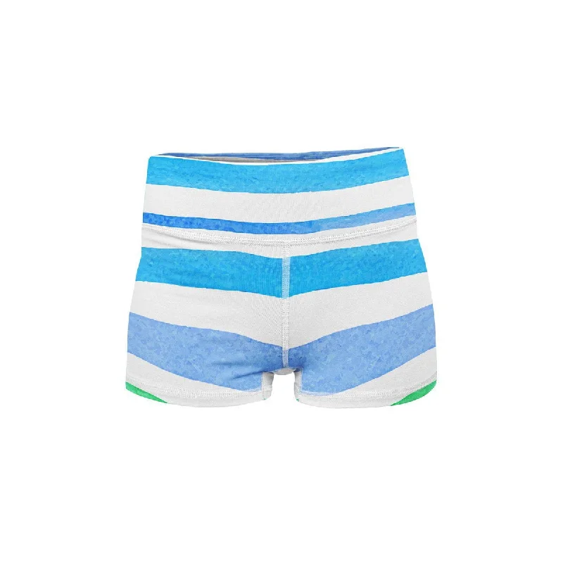 Yoga Shorts for Mobility and Stretch -Rainbow Stripes Yoga Shorts