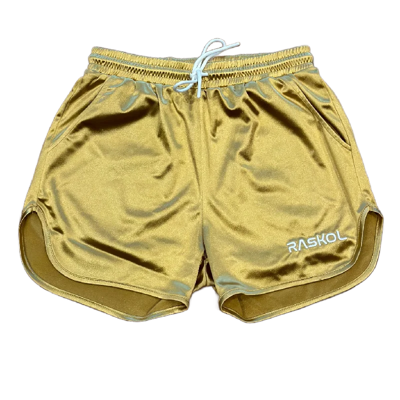 Yoga Shorts for Intense Workouts -RASKOL GOLD SILK SHORTS (LIMITED EDITION)