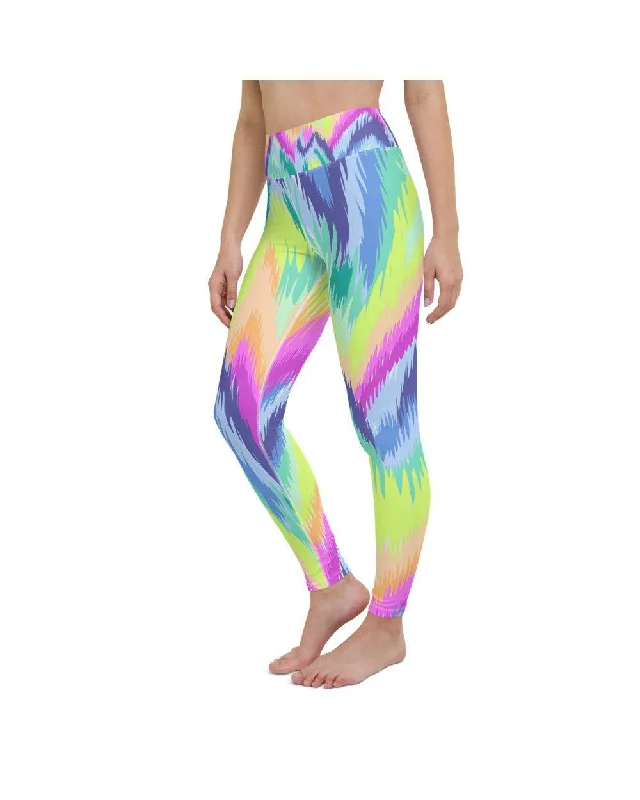 Seamless High-Waisted Yoga Pants -Rave Sound Wave Yoga Pants