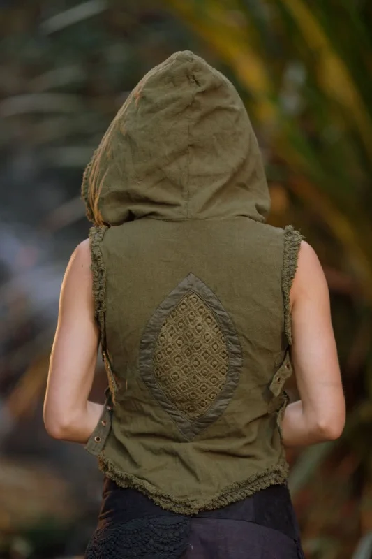Breathable Yoga Tops for Active Wear -Raw Maya Vest - Green