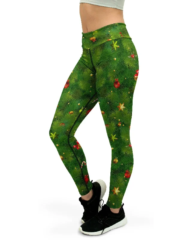 Yoga Pants for Relaxing and Posing -Realistic Christmas Tree Yoga Pants